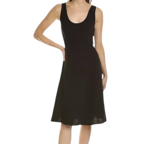 Vince Dress Linen blend sleeveless midi black size X-Small XS - Picture 1 of 7